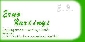 erno martinyi business card
